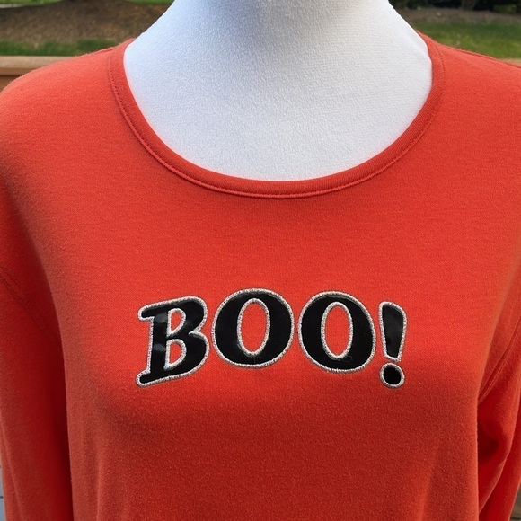NWT Halloween 🎃 Boo! Ladies Shirt, XL, Orange, Cotton/Poly, Ghost Boo - black - Picture 8 of 15